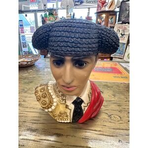 Vintage 1966 Marwal by Brower Chalkware Matador Bullfighter Head Figure Bust